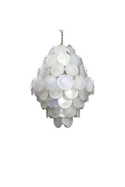 Wonderful Vintage Art White Discs Chandelier - view 24 | everlamps