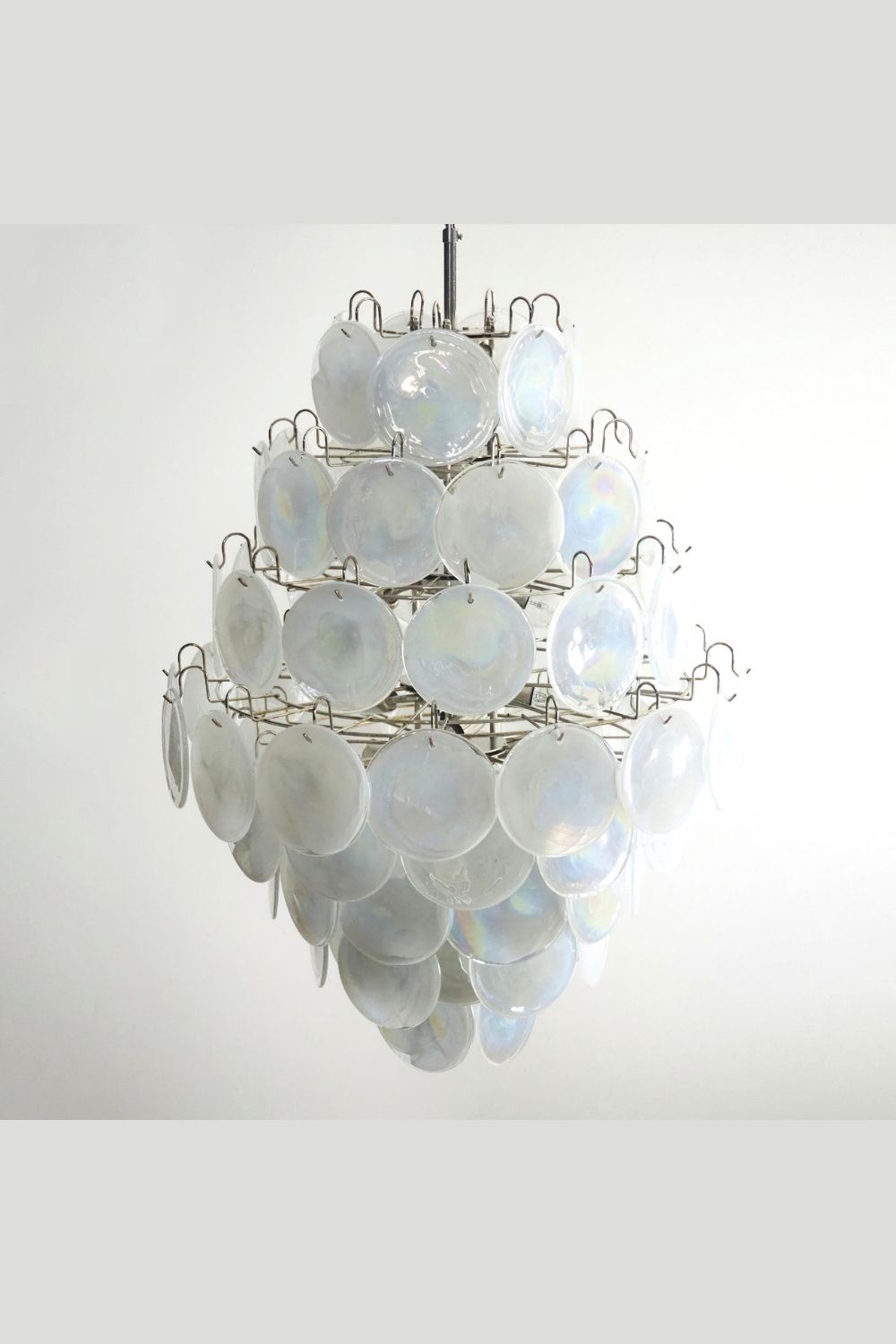 Wonderful Vintage Art White Discs Chandelier - view 16 | everlamps