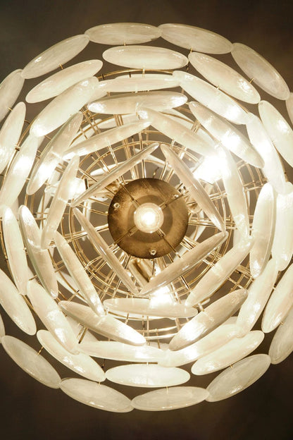 Wonderful Vintage Art White Discs Chandelier - view 18 | everlamps