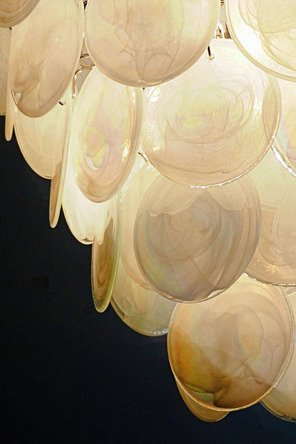 Wonderful Vintage Art White Discs Chandelier - view 19 | everlamps