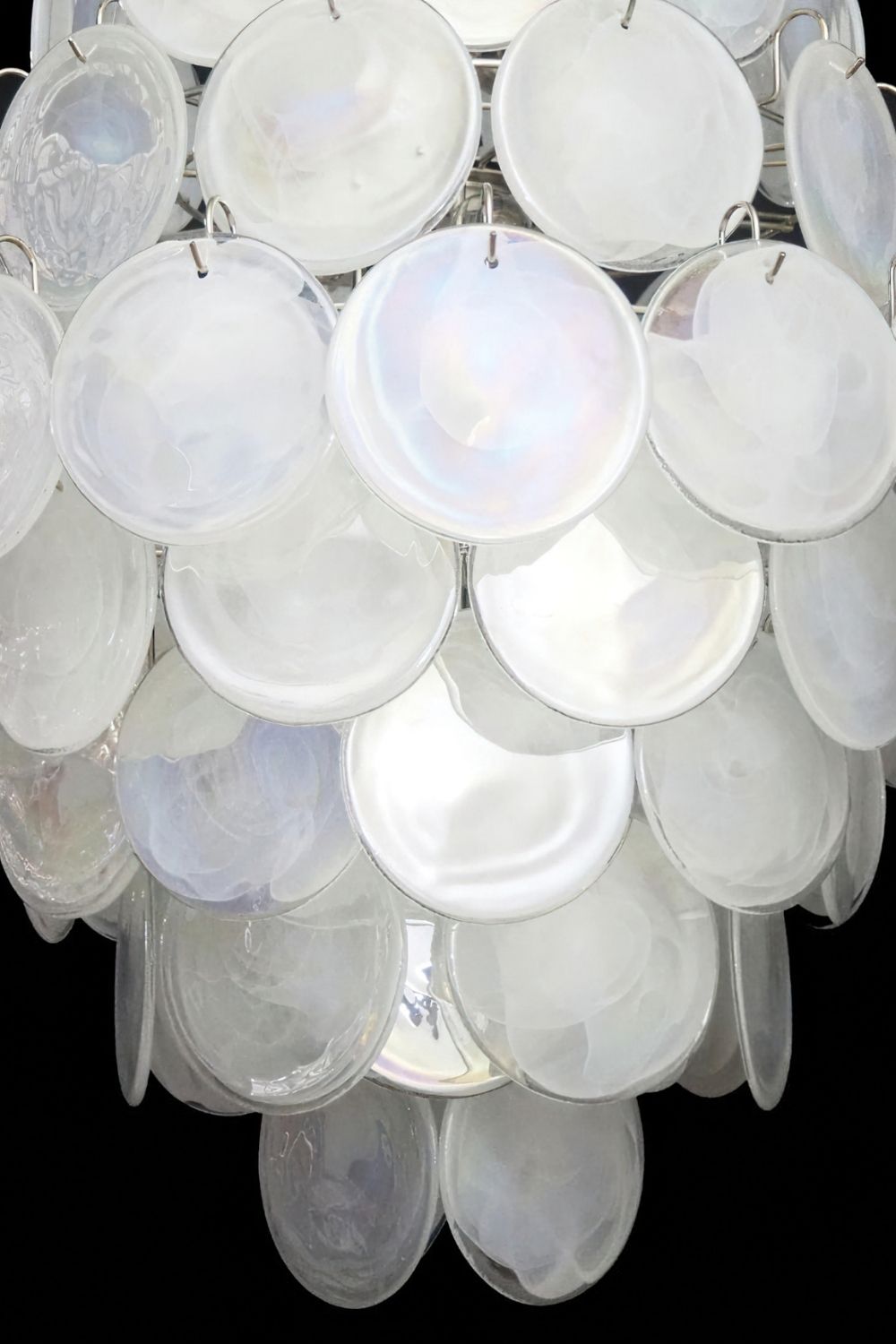 Wonderful Vintage Art White Discs Chandelier - view 20 | everlamps