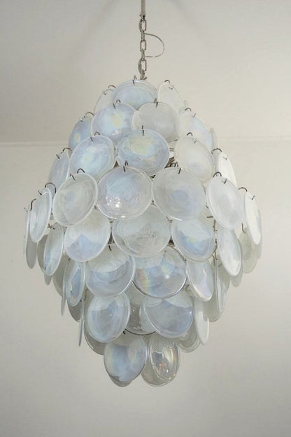 Wonderful Vintage Art White Discs Chandelier - view 17 | everlamps