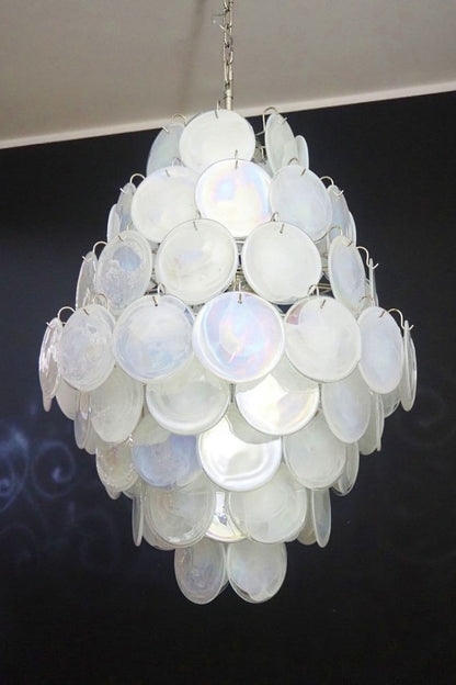 Wonderful Vintage Art White Discs Chandelier - view 12 | everlamps