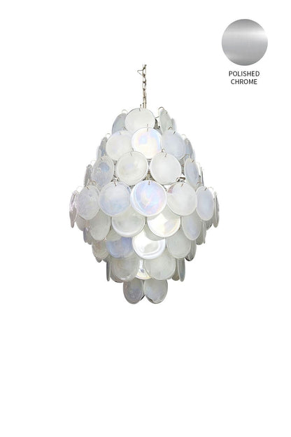 Wonderful Vintage Art White Discs Chandelier - view 25 | everlamps