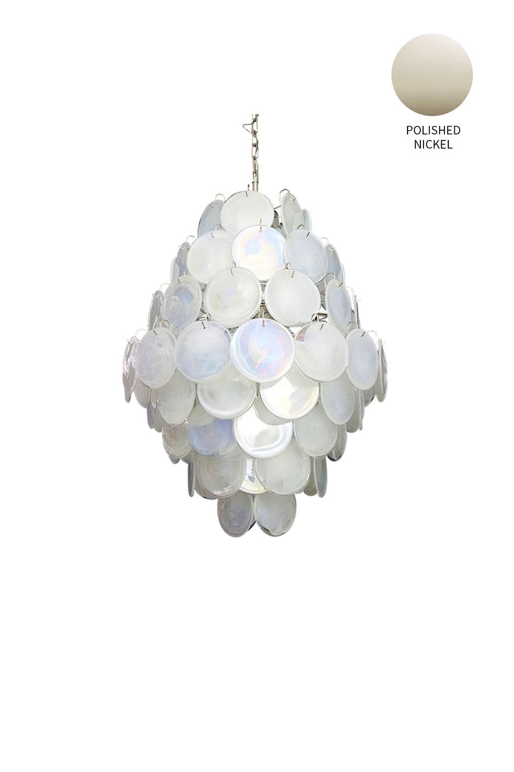 Wonderful Vintage Art White Discs Chandelier - view 26 | everlamps