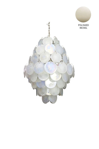 Wonderful Vintage Art White Discs Chandelier - view 26 | everlamps