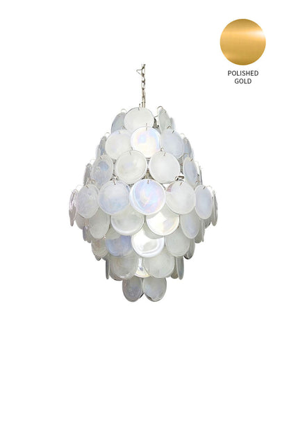 Wonderful Vintage Art White Discs Chandelier - view 27 | everlamps