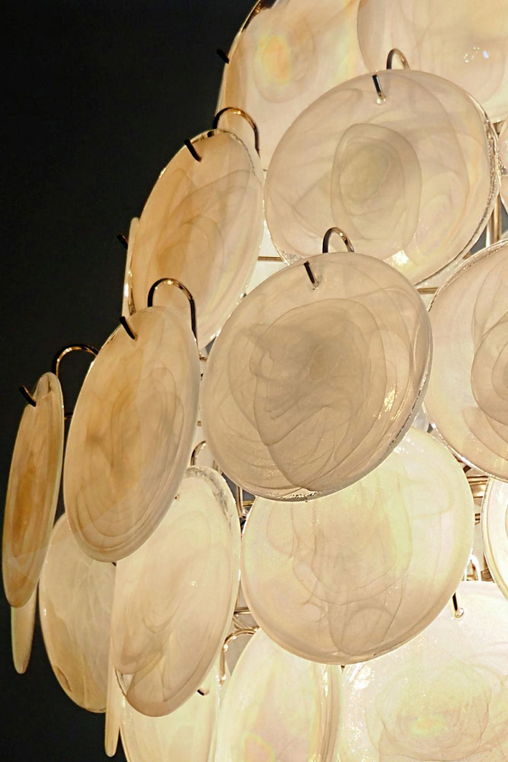 Wonderful Vintage Art White Discs Chandelier - view 21 | everlamps