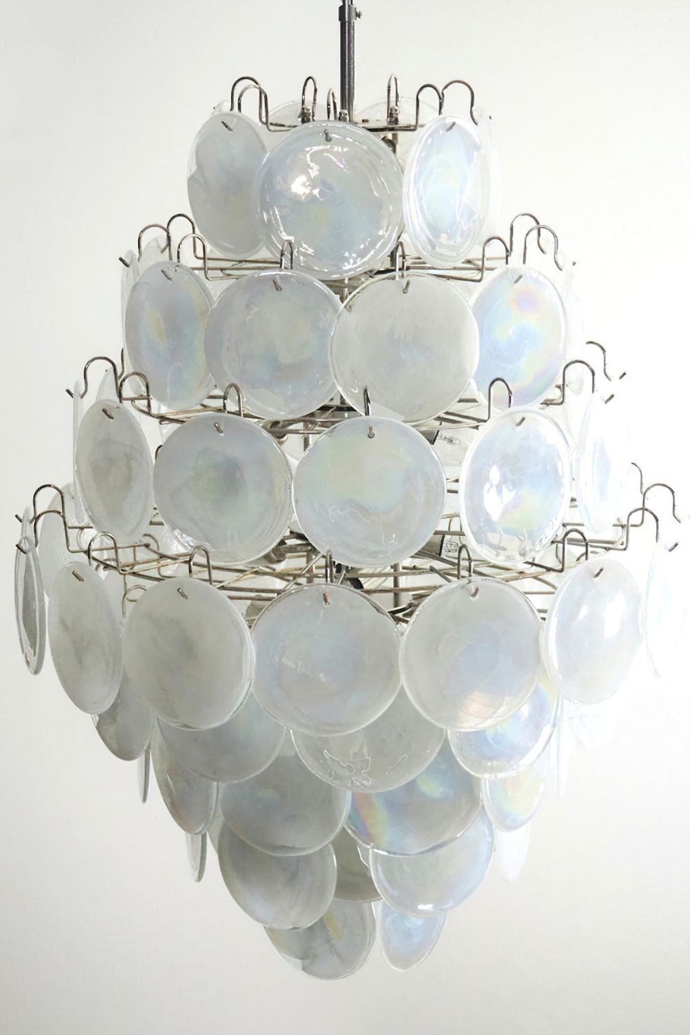 Wonderful Vintage Art White Discs Chandelier - view 13 | everlamps