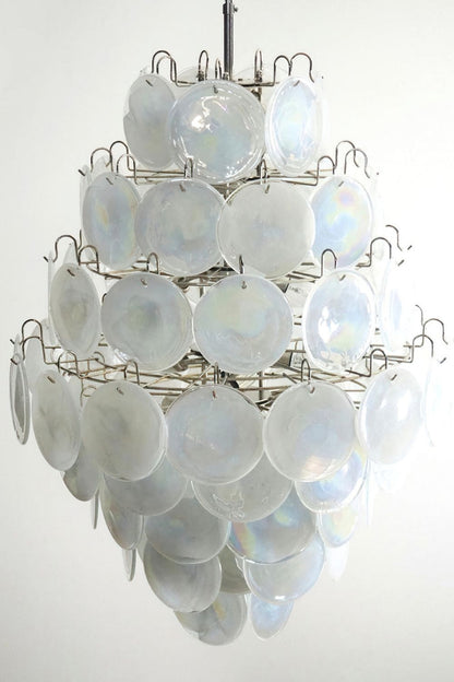 Wonderful Vintage Art White Discs Chandelier - view 13 | everlamps
