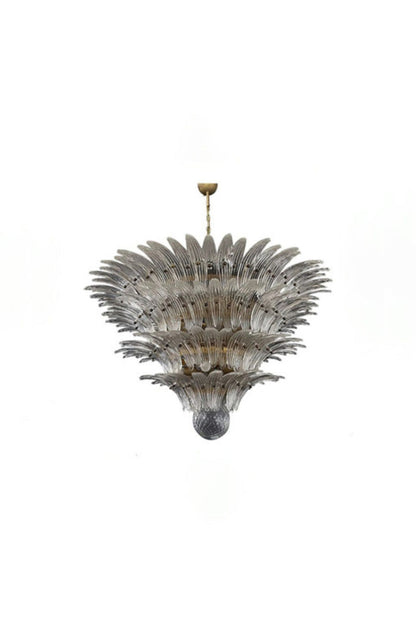 Art Palm Leaf 4-Tier Clear Glass Chandelier | everlamps