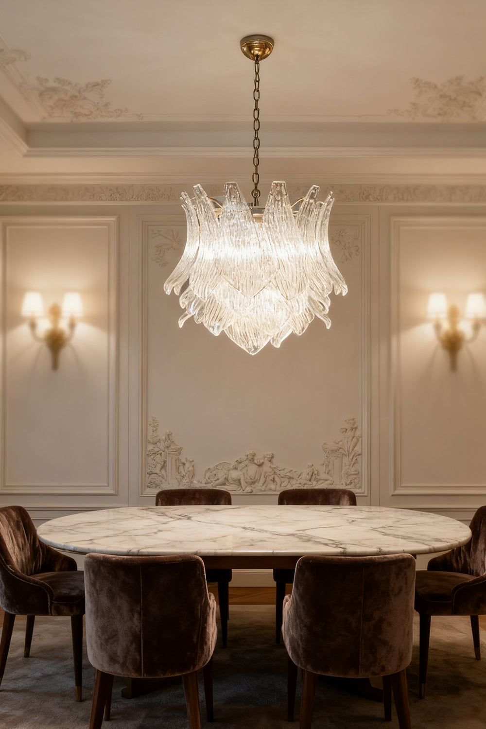 Art Ripple Leaf Glass Chandelier - view 5 | everlamps