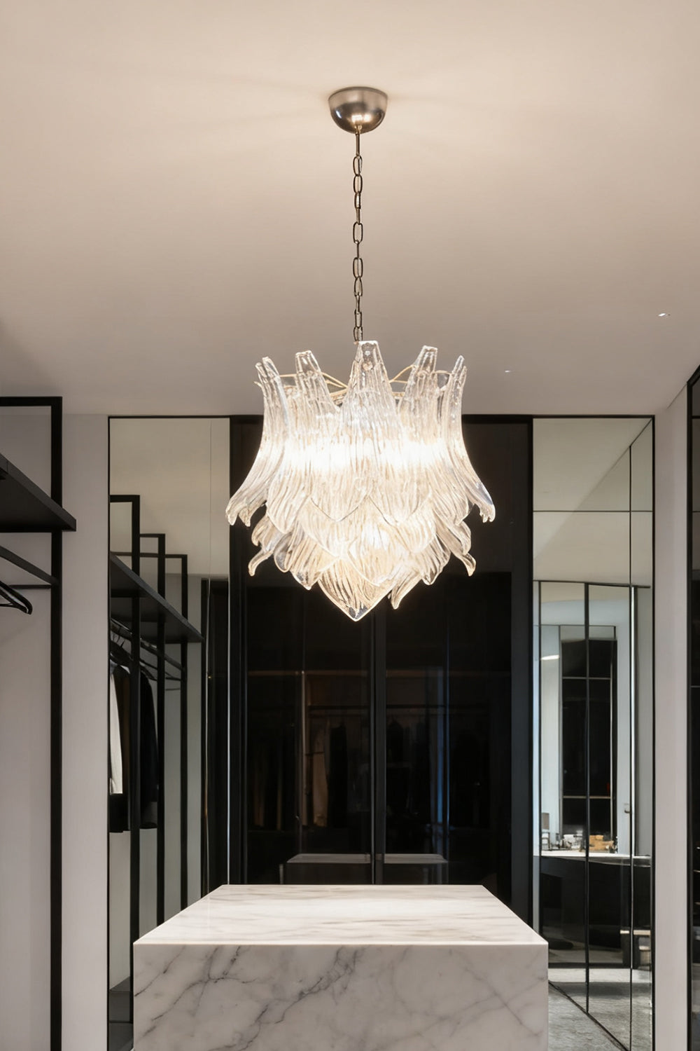 Art Ripple Leaf Glass Chandelier - view 7 | everlamps