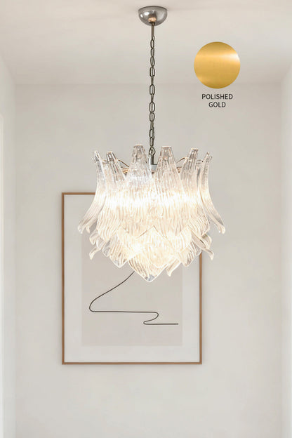 Art Ripple Leaf Glass Chandelier - view 18 | everlamps
