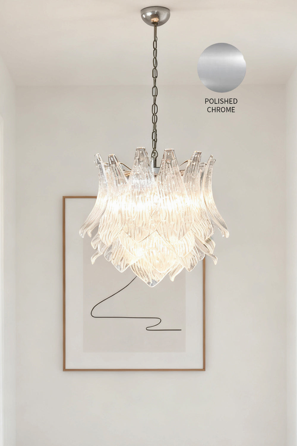 Art Ripple Leaf Glass Chandelier - view 19 | everlamps