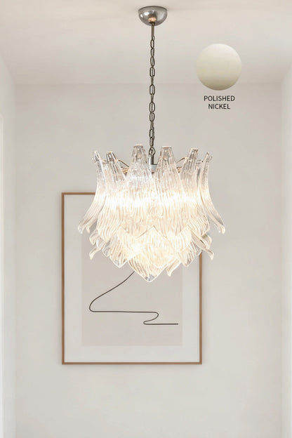 Art Ripple Leaf Glass Chandelier - view 20 | everlamps