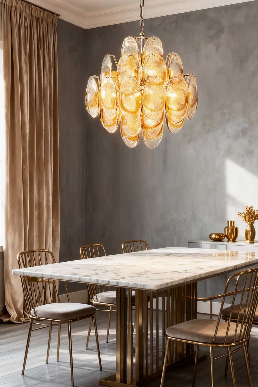 Art Shell-Shaped Glass Chandelier - view 8 | everlamps