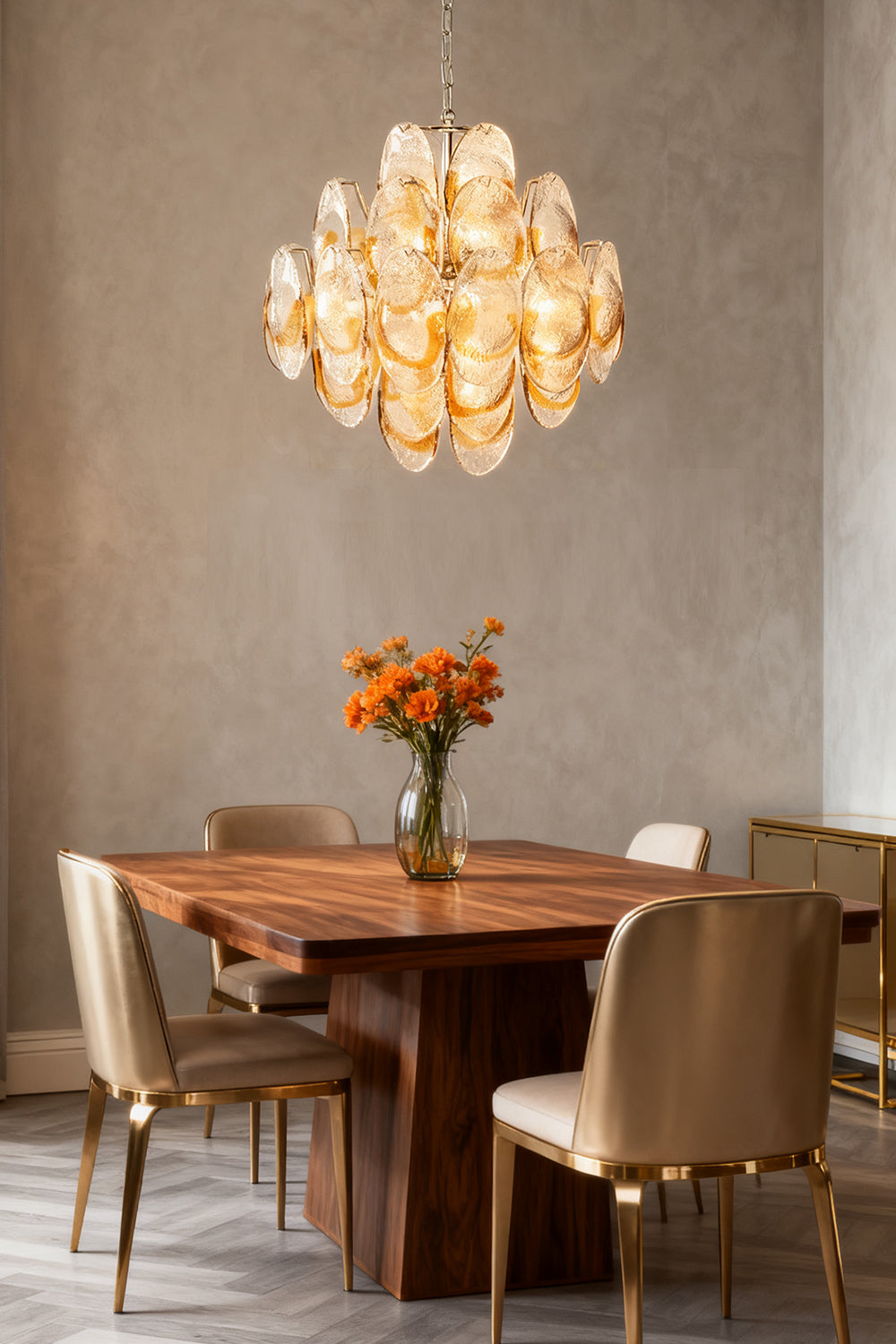 Art Shell-Shaped Glass Chandelier - view 2 | everlamps