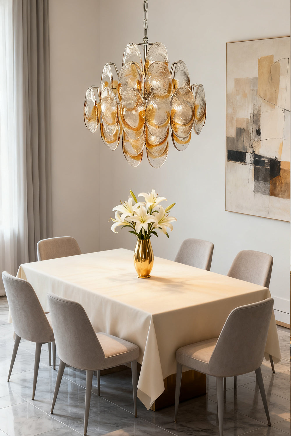 Art Shell-Shaped Glass Chandelier - view 6 | everlamps