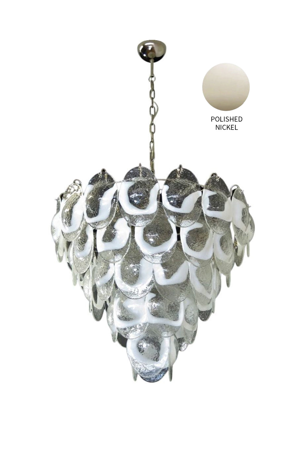 Art White and Clear Oval Glass Chandelier - view 19 | everlamps