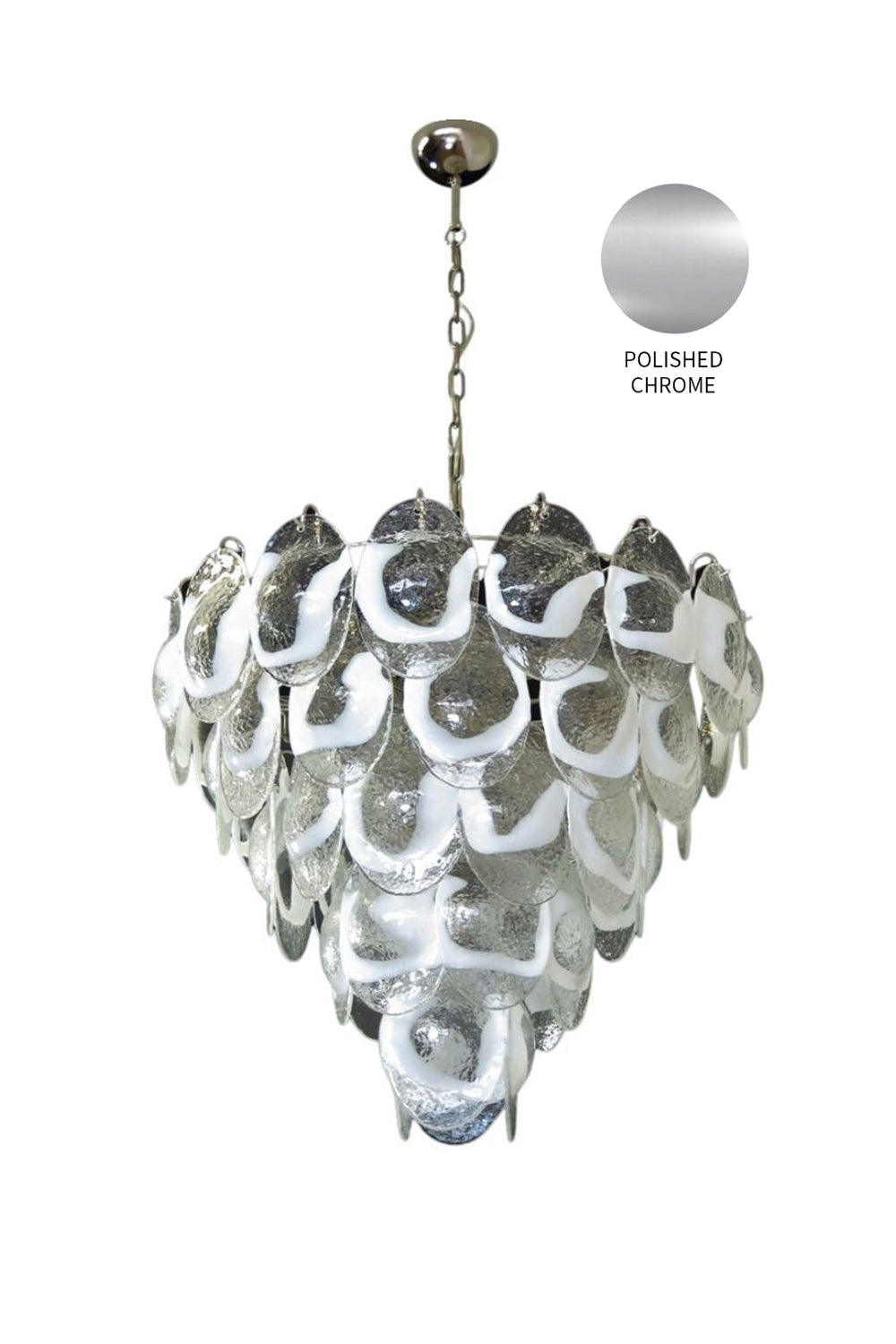 Art White and Clear Oval Glass Chandelier - view 18 | everlamps