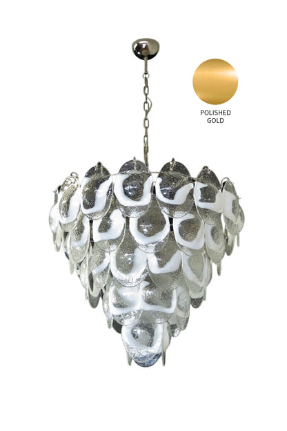 Art White and Clear Oval Glass Chandelier - view 17 | everlamps