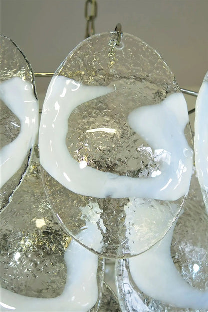 Art White and Clear Oval Glass Chandelier - view 12 | everlamps