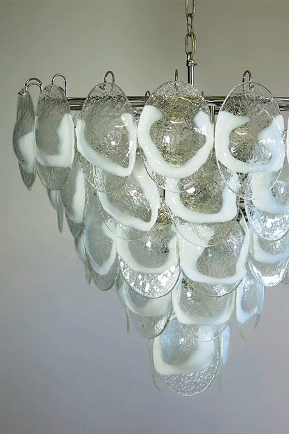 Art White and Clear Oval Glass Chandelier - view 14 | everlamps