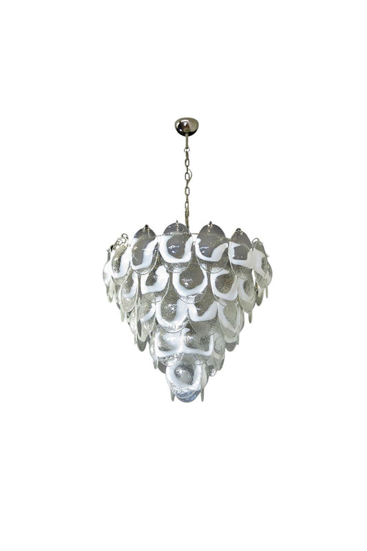 Art White and Clear Oval Glass Chandelier | everlamps