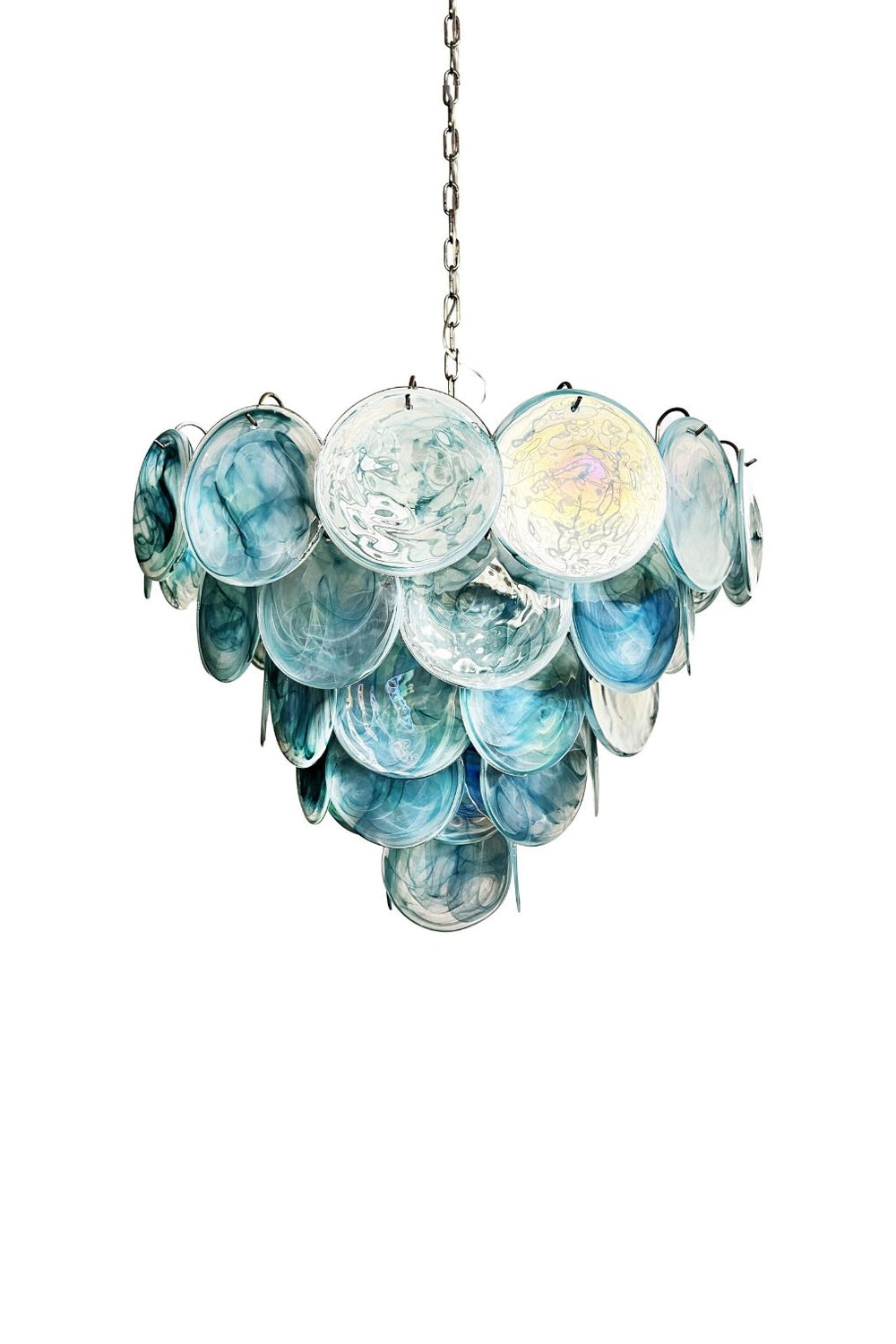 Blue Glass High Quality Art Iridescent Chandelier | everlamps