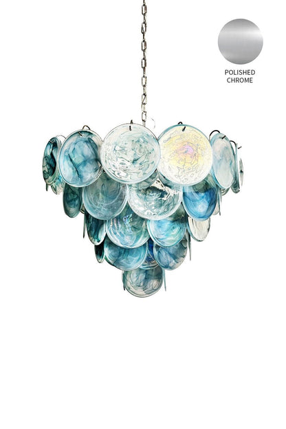 Blue Glass High Quality Art Iridescent Chandelier - view 22 | everlamps