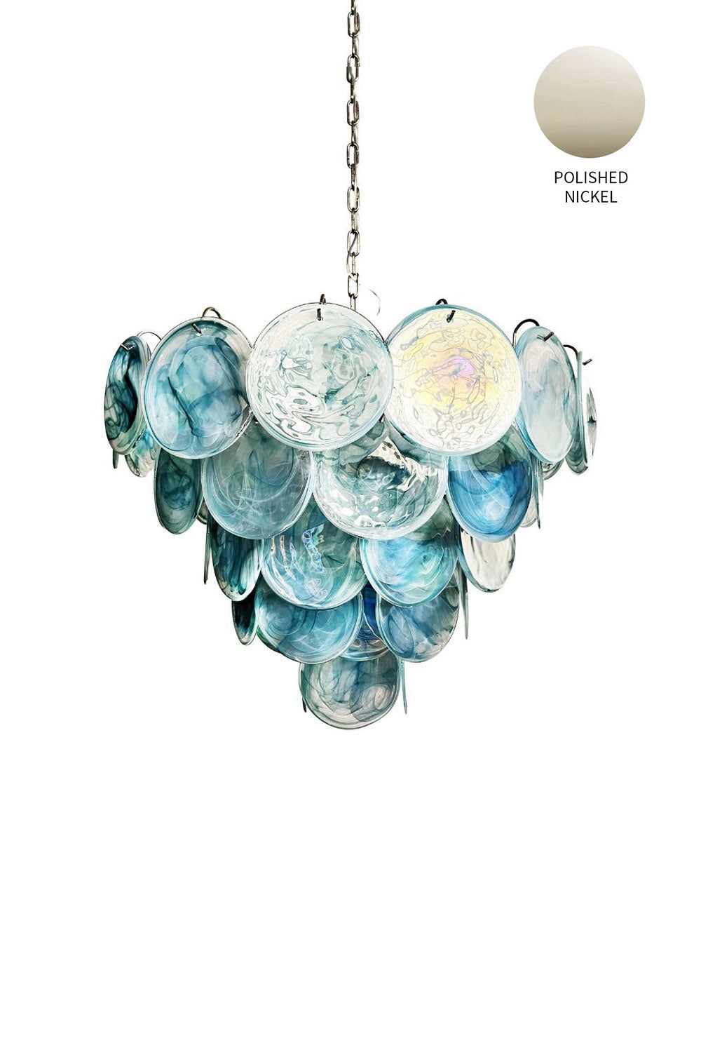 Blue Glass High Quality Art Iridescent Chandelier - view 23 | everlamps