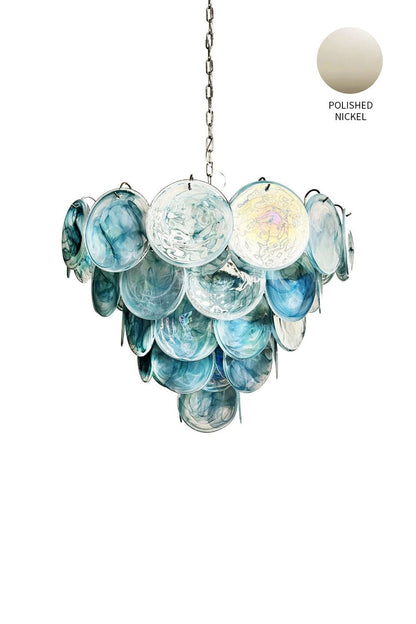 Blue Glass High Quality Art Iridescent Chandelier - view 23 | everlamps