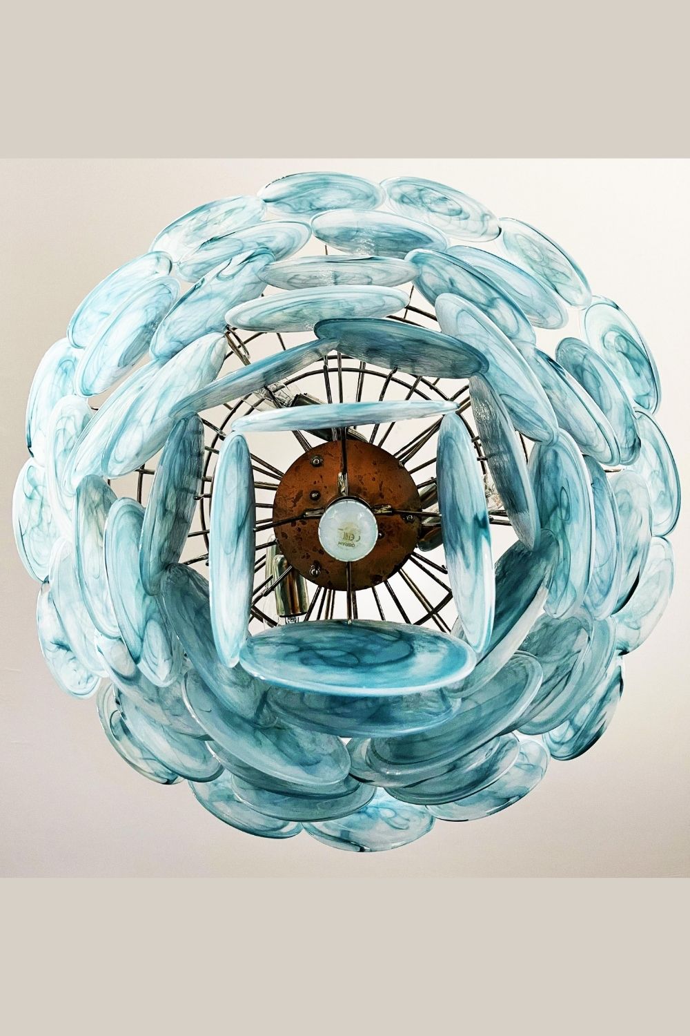 Blue Glass High Quality Art Iridescent Chandelier - view 21 | everlamps