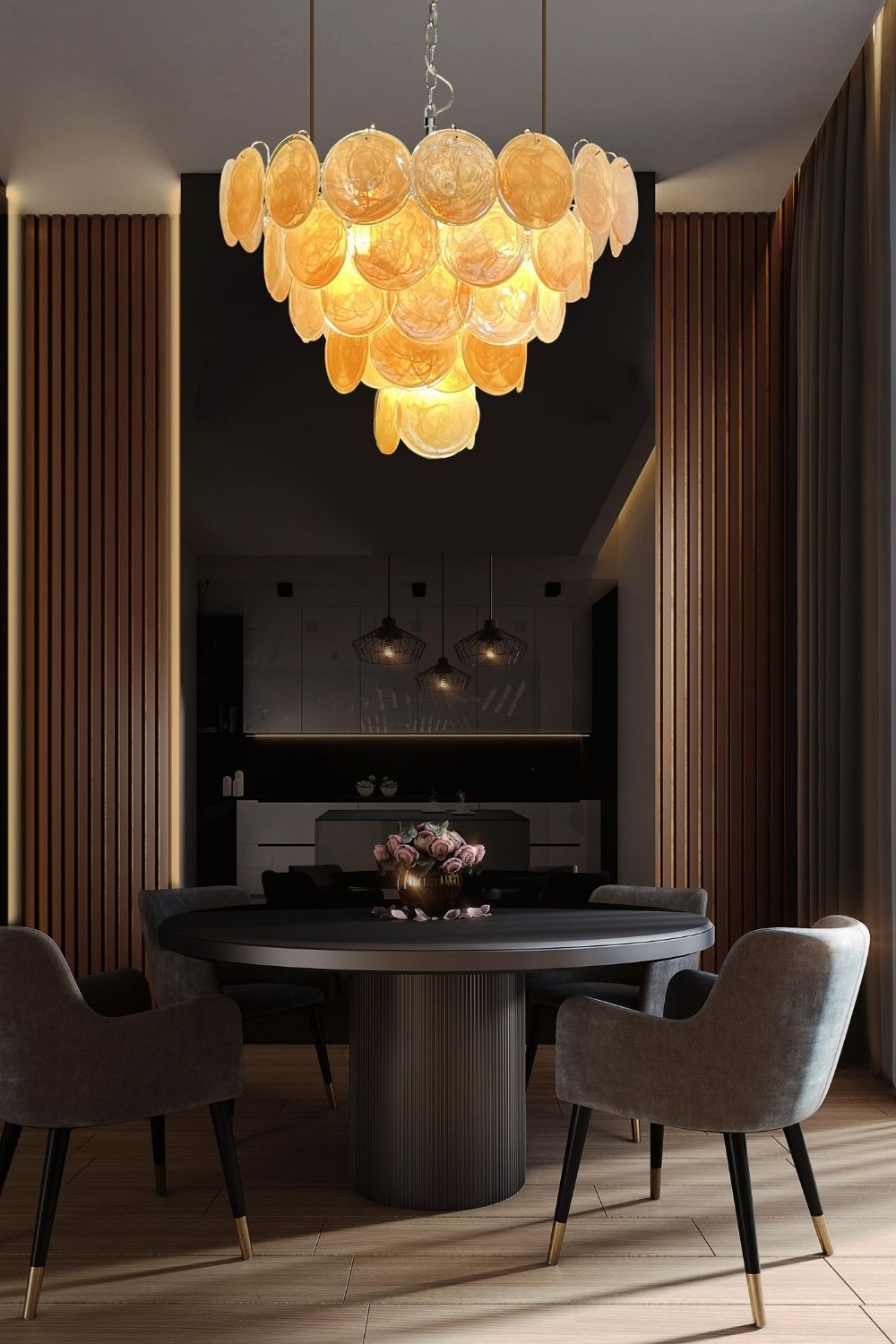 Gold Glass High Quality Art Iridescent Chandelier - view 10 | everlamps