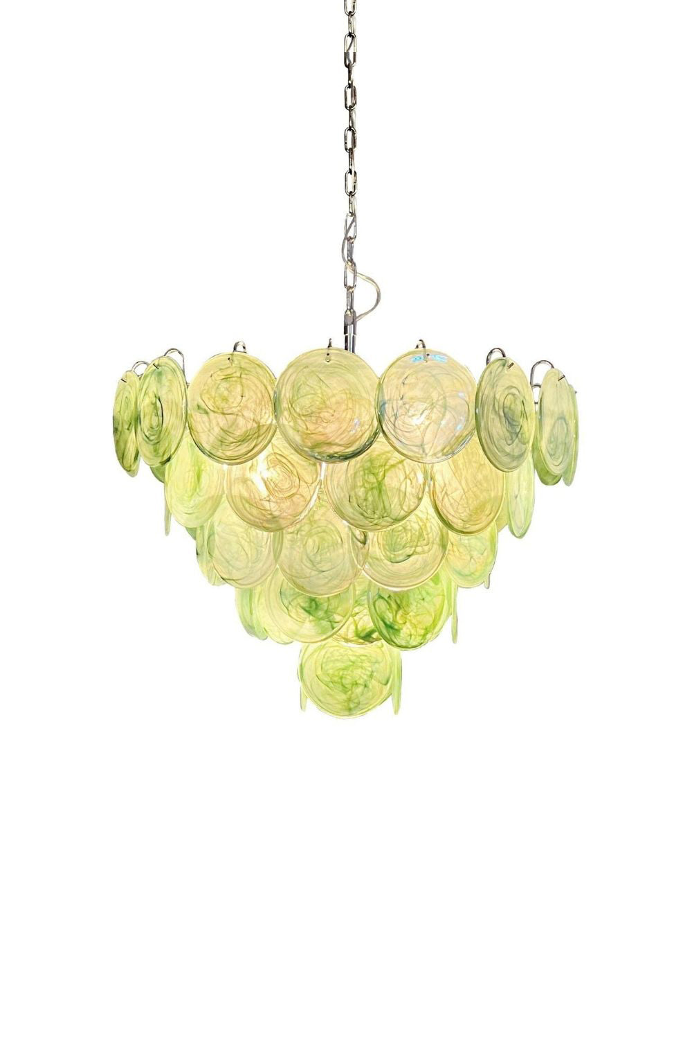 Green Glass High Quality Art Iridescent Chandelier - view 21 | everlamps