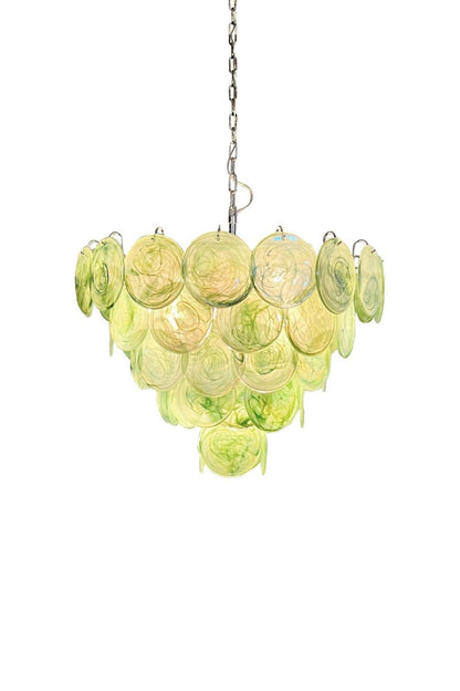 Green Glass High Quality Art Iridescent Chandelier - view 21 | everlamps