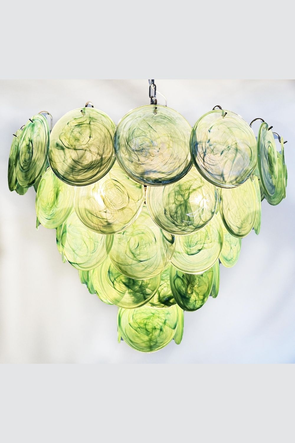 Green Glass High Quality Art Iridescent Chandelier - view 16 | everlamps