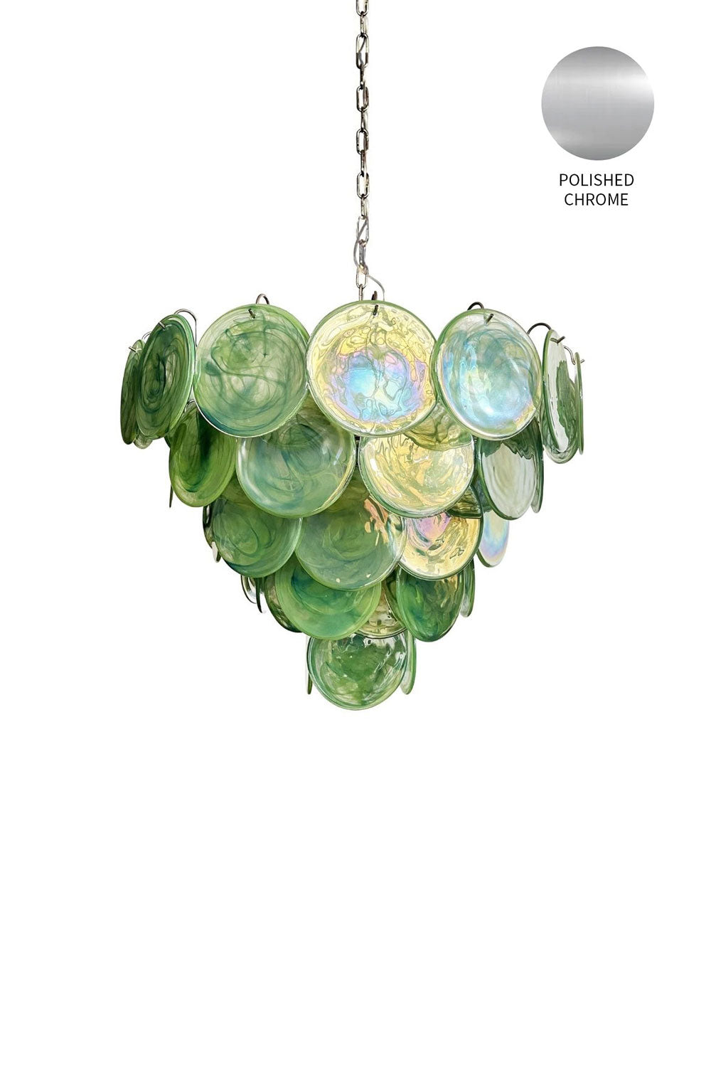 Green Glass High Quality Art Iridescent Chandelier - view 23 | everlamps