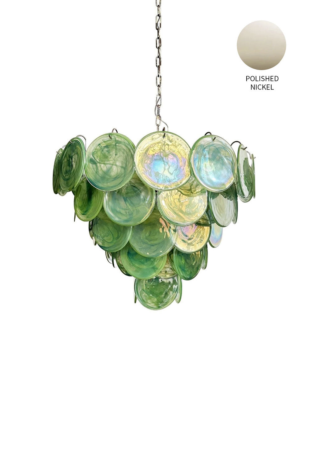 Green Glass High Quality Art Iridescent Chandelier - view 24 | everlamps
