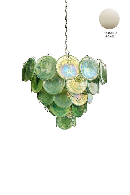 Green Glass High Quality Art Iridescent Chandelier - view 24 | everlamps
