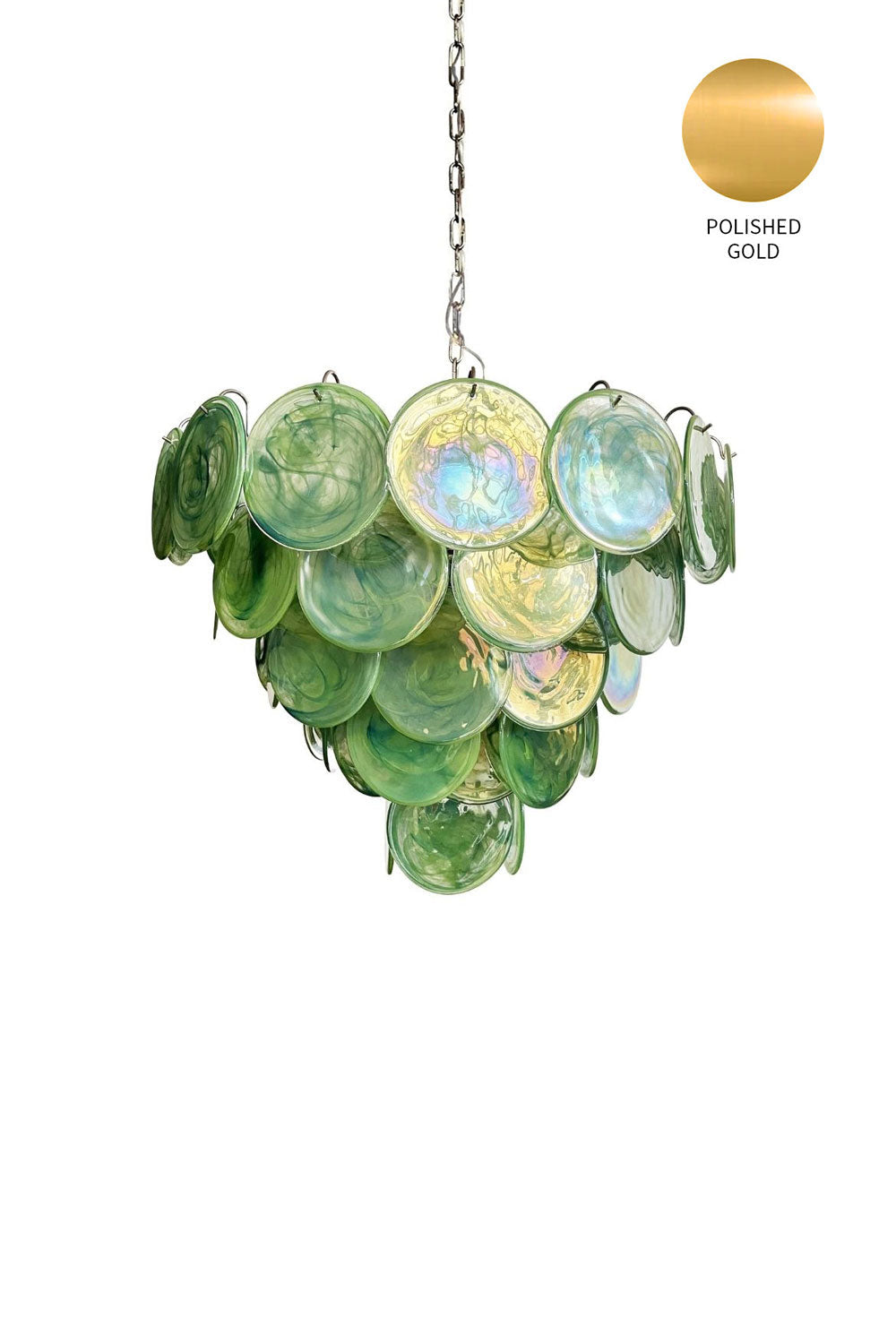 Green Glass High Quality Art Iridescent Chandelier - view 25 | everlamps