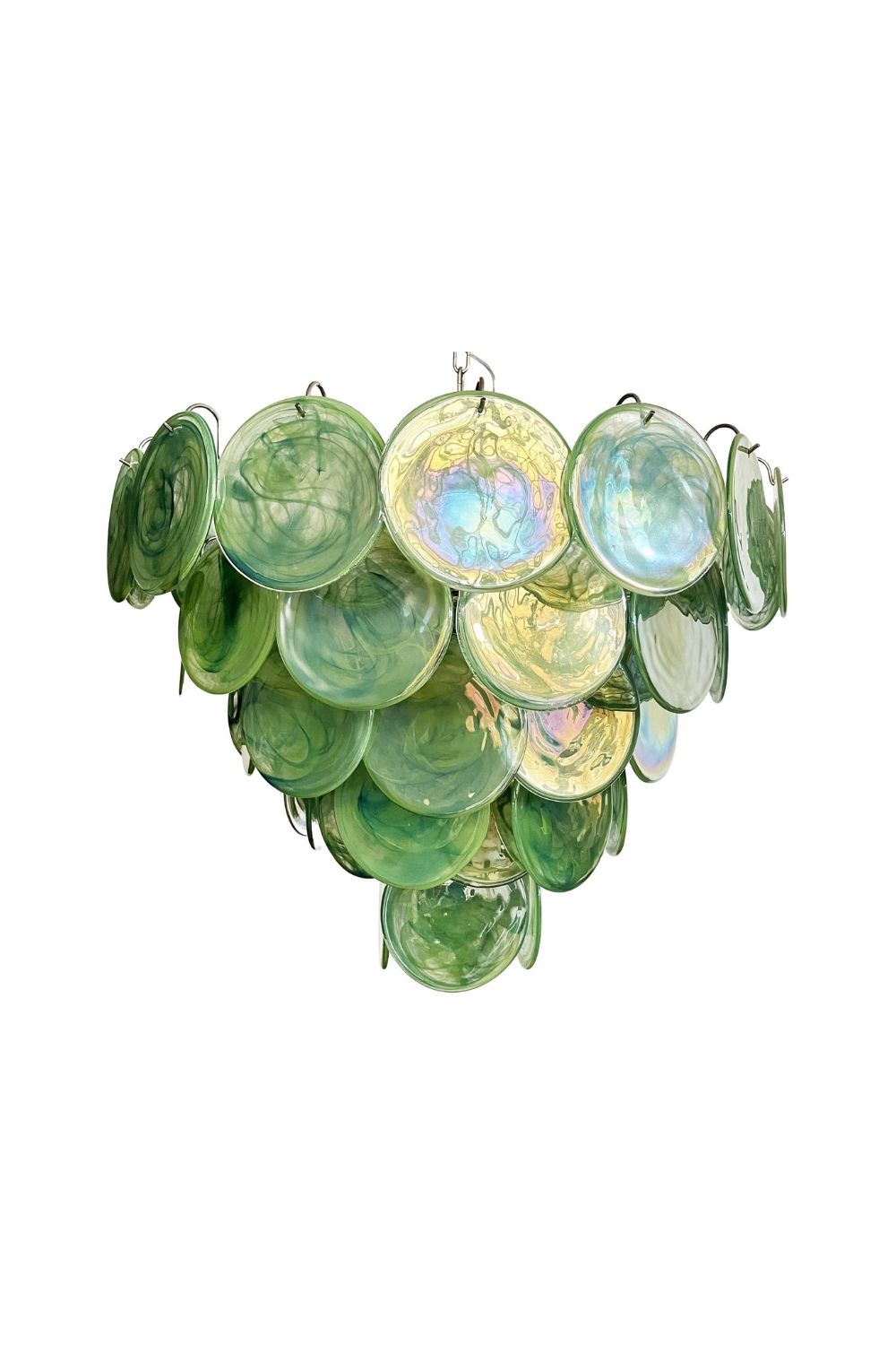 Green Glass High Quality Art Iridescent Chandelier - view 22 | everlamps