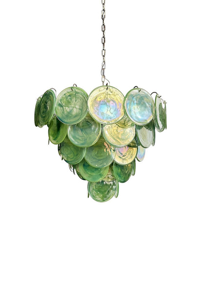Green Glass High Quality Art Iridescent Chandelier | everlamps