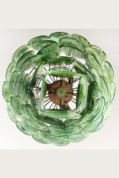 Green Glass High Quality Art Iridescent Chandelier - view 17 | everlamps