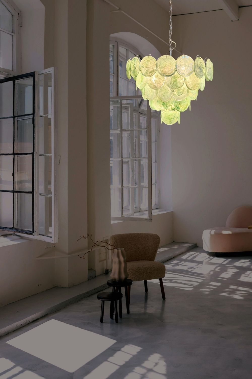 Green Glass High Quality Art Iridescent Chandelier - view 14 | everlamps