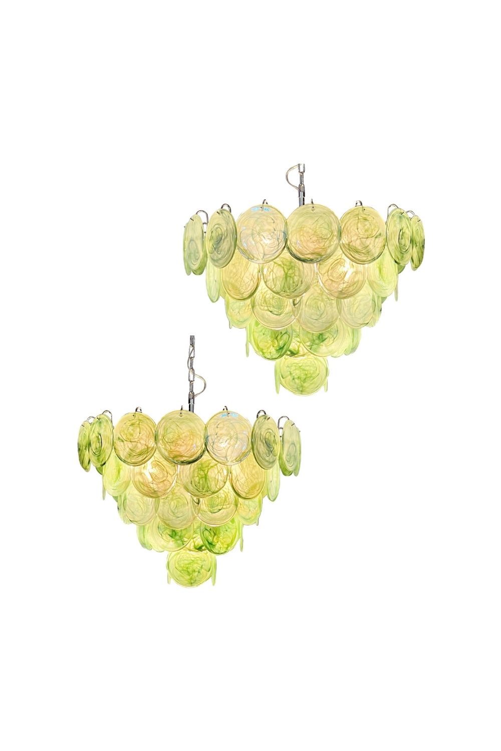 Green Glass High Quality Art Iridescent Chandelier - view 20 | everlamps