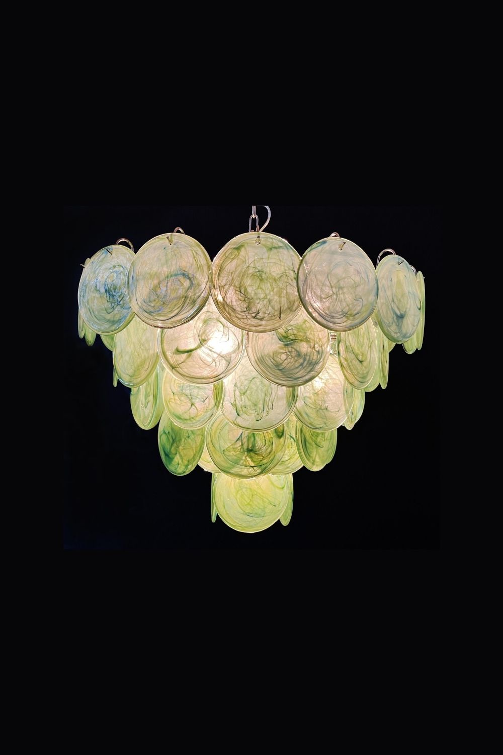 Green Glass High Quality Art Iridescent Chandelier - view 18 | everlamps