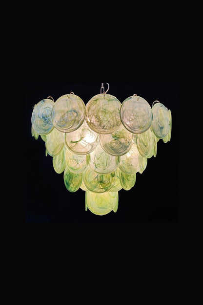 Green Glass High Quality Art Iridescent Chandelier - view 18 | everlamps