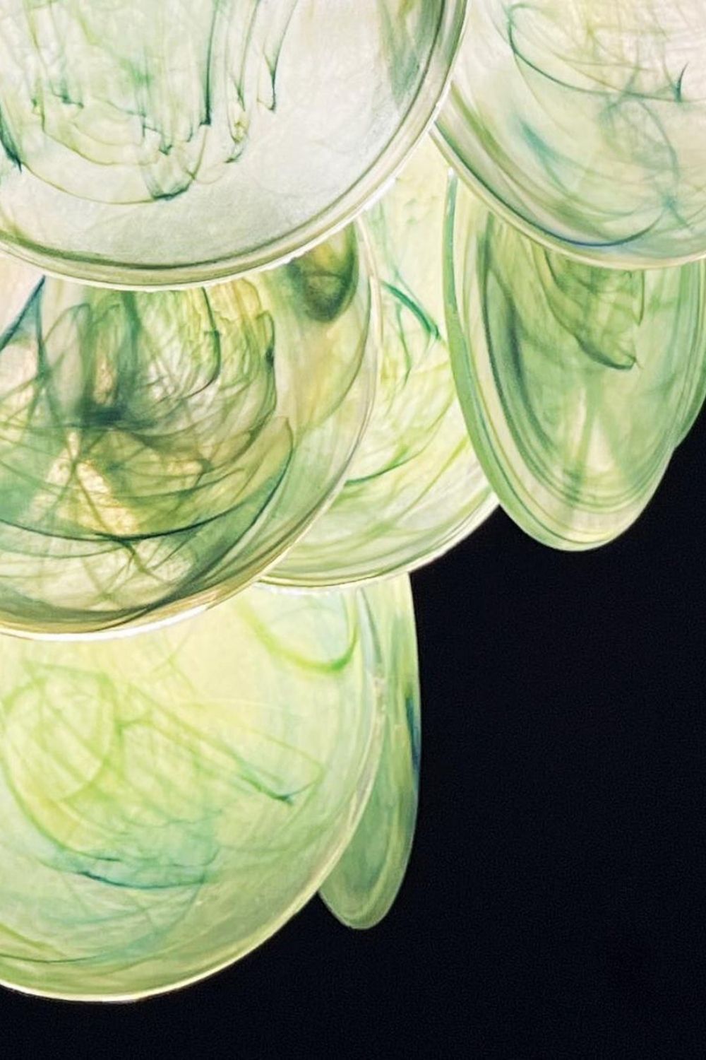 Green Glass High Quality Art Iridescent Chandelier - view 19 | everlamps